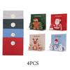 4Pcs Handmade Christmas Greeting Cards Stickers Folding Design DIY Xmas Card Exquisite Cute Pop Up Christmas Gift Card Party