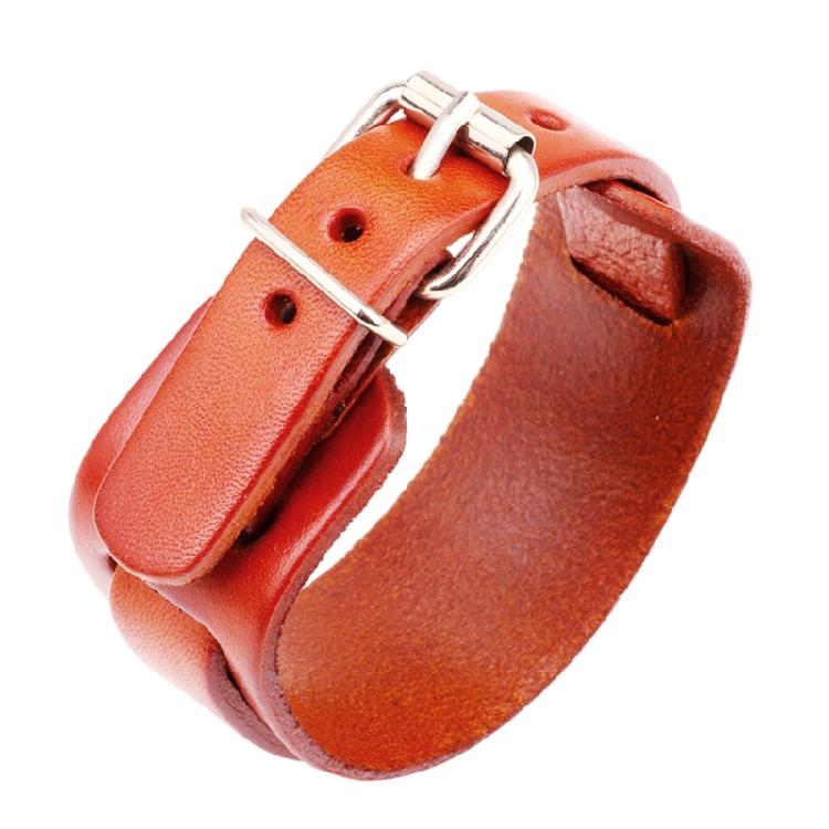 Modern Punk Leather Wristband Double Layer Wrist Strap Adjustable Closure Bracelet Wristler Jewelry