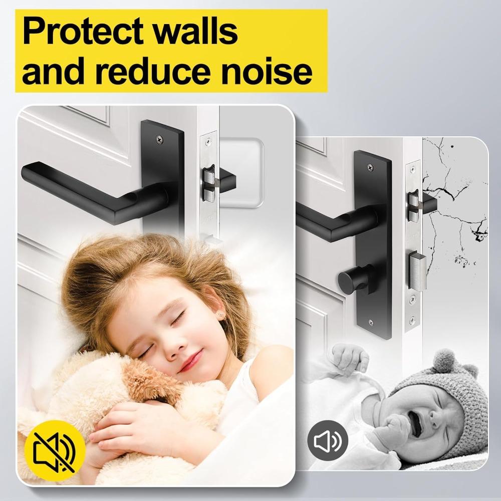 6Pcs/Set Round Square Door Handle Protection Pads Transparent Reusable Door Knob Wall Protector Self-Adhesive Silicone