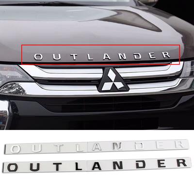 Car Front Head Hood ABS Letters Logo Words Decals Sticker For OUTLANDER 2013-2019 Emblem Badge Styling Accessories