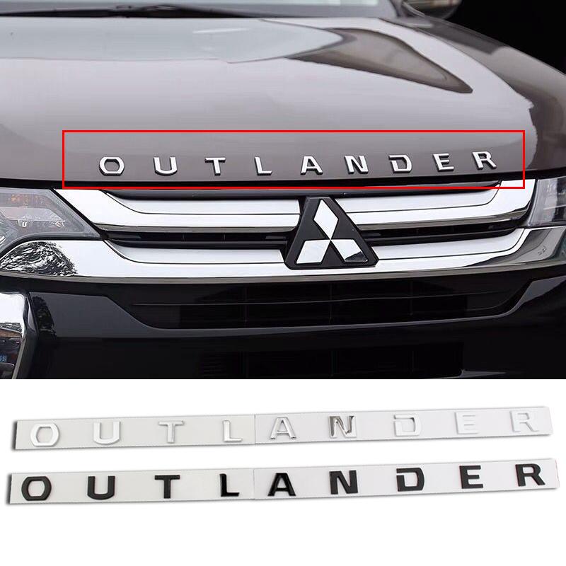 Car Front Head Hood ABS Letters Logo Words Decals Sticker For Mitsubishi OUTLANDER 2013-2019 Emblem Badge Styling Accessories