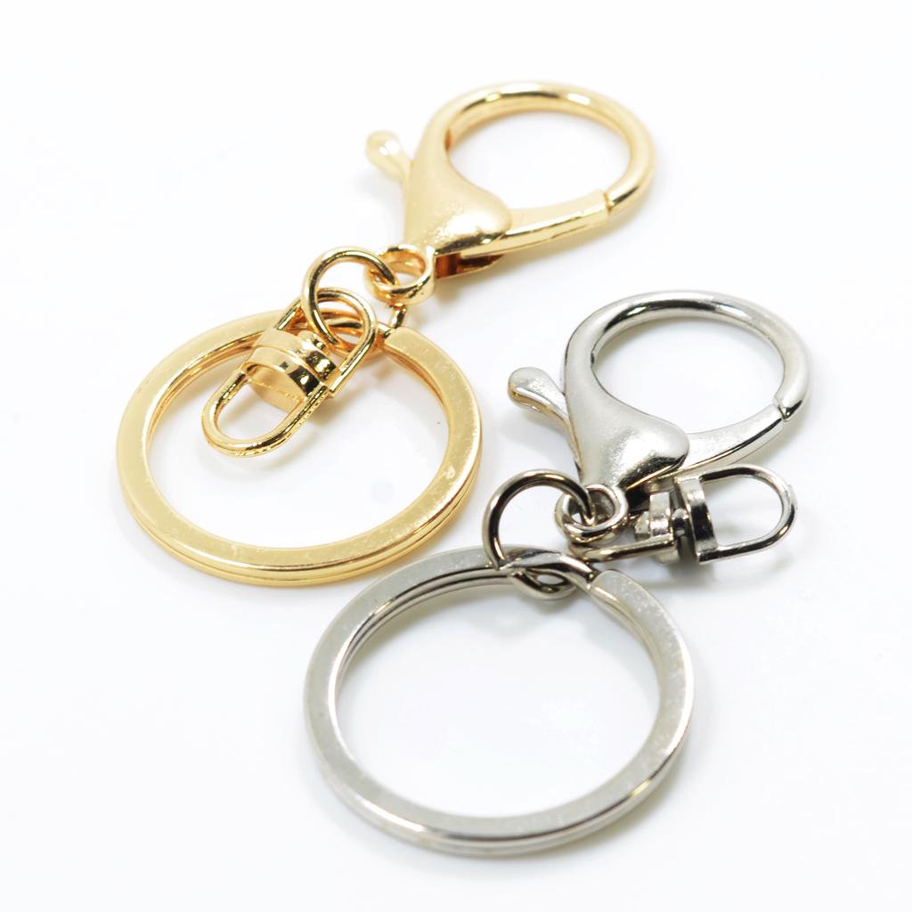 Carabiner Keyring 10 Pcs Swivel Lobster Clasp Clips Snap Hooks Keychain Bag DIY Craft Key-in Jewelry Findings Keyring Making Kit - Foto 4