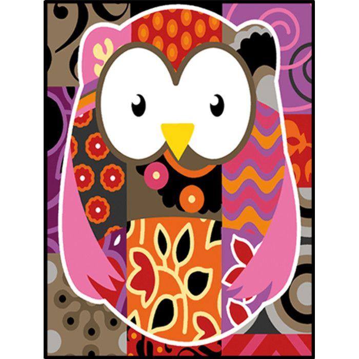 Antique Canvas Owl Patch 40x50cm