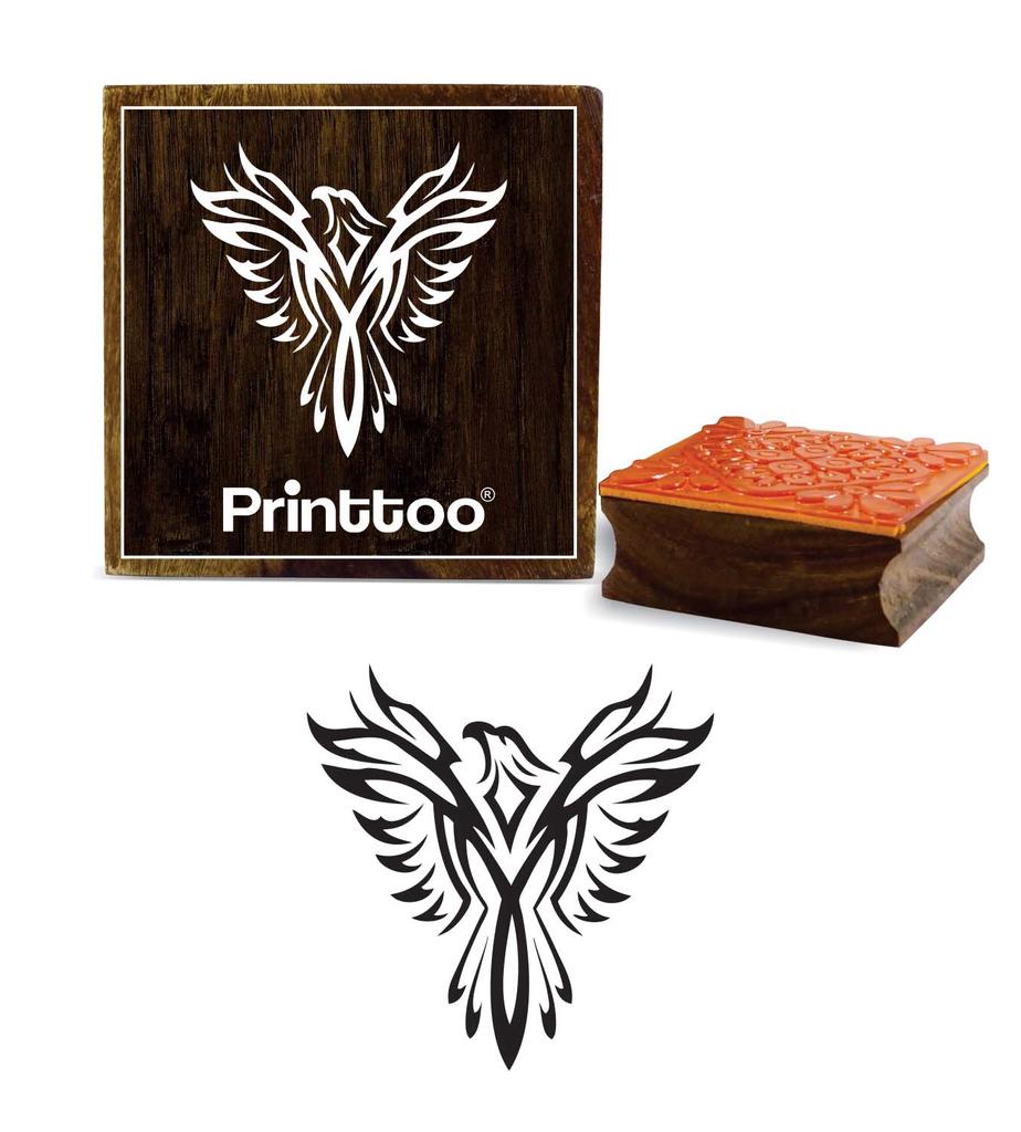 Printtoo Diary Cards Stamp Eagle Pattern Square Wooden Rubber Stamps Scrap-booking-2 x 2