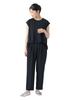 Beams Heart Cut Combination All-in-One Overalls, Women's, Black, One Size