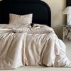 Light Luxury Lenzing Tencel Four-Piece Set, Summer Lyocell Jacquard Flower Quilt Cover, Ice Silk Nude Single Three-Piece Set