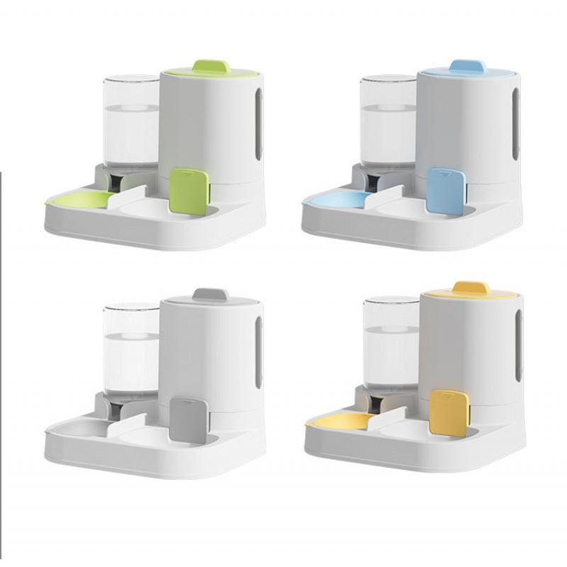 Automatic Pet Feeder Waterer Combo Cats Large Capacity Plastic Food Bowl Drinking Fountain Integrated