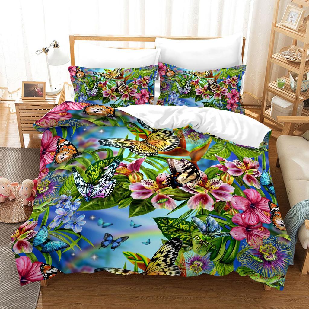 Butterfly 3D Digital Printing Kit Quilt Set Three-Piece Set