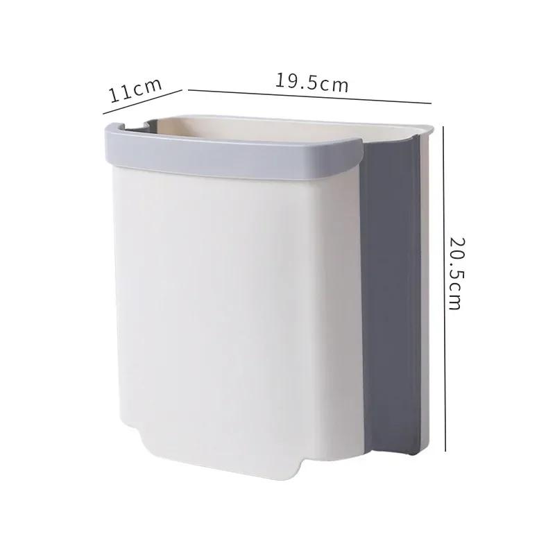 Folding Waste Bins Kitchen Garbage Bin, Foldable Car Trash Can, Wall Mounted Trashcan for Bathroom, Toilet Waste Storage Bucket белый