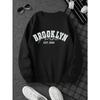 Men Women Trendy Creative BROOKLYN Print Round Neck Sweatshirt