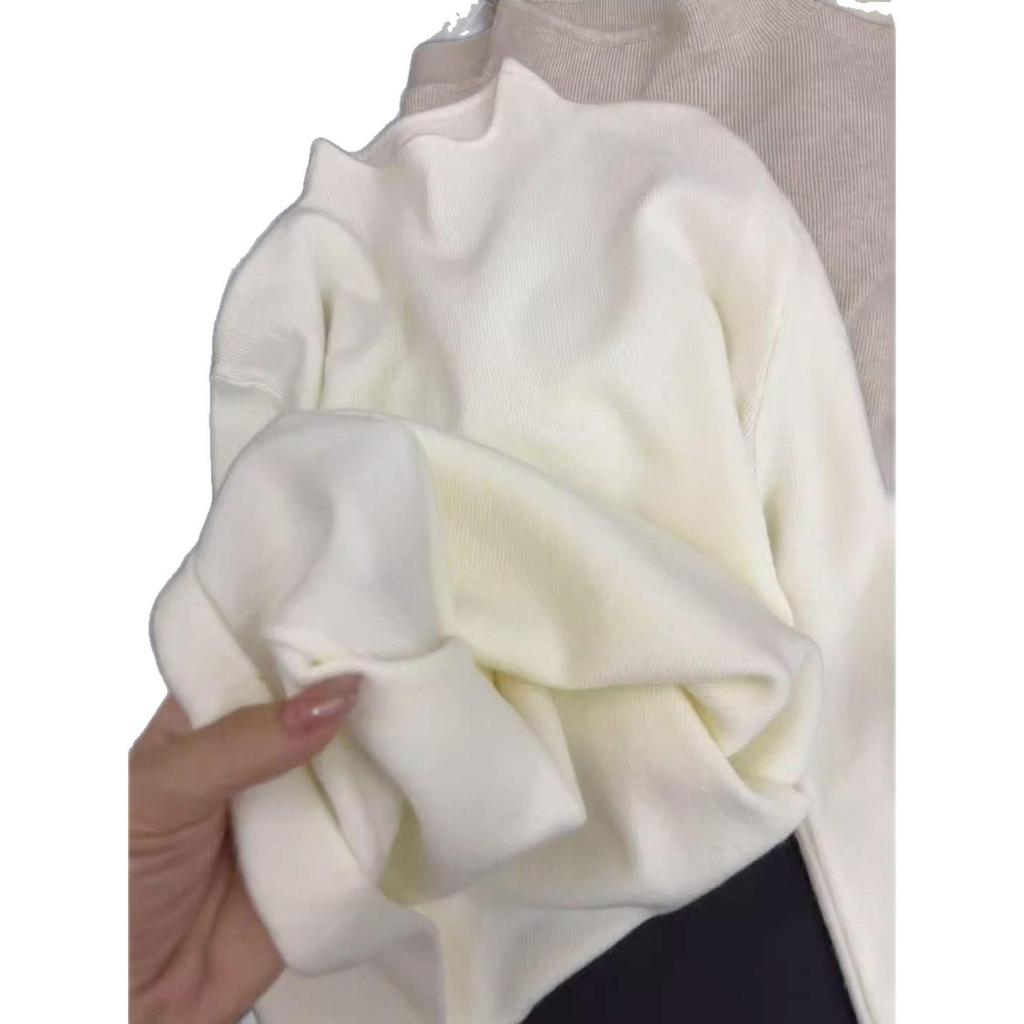 Women's Autumn/Winter Semi-High Neck Knit Sweater - Slim Fit, Soft Long Sleeve Base Layer.