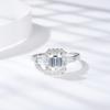 Anel feminino de moissanite completa com diamante esmeralda e cor D S925 Sterling Sliver 18K banhado a ouro joias finas para mulheres