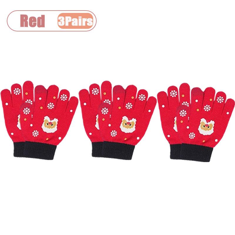 Xiaomi 1-20Pairs Winter Knit Touchscreen Gloves Thermal Wool Lined 5 Finger Unisex Warm Texting Gloves for Kids Adults Christmas Gift