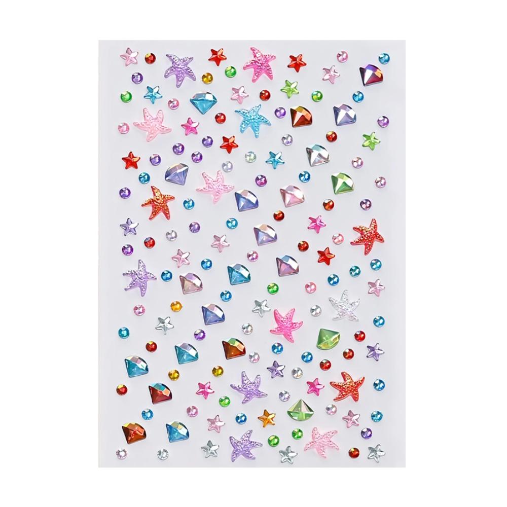 3D Dazzling Face Rhinestone Sticker Aurora Iridescent Rhinestone Sticker Body Decals