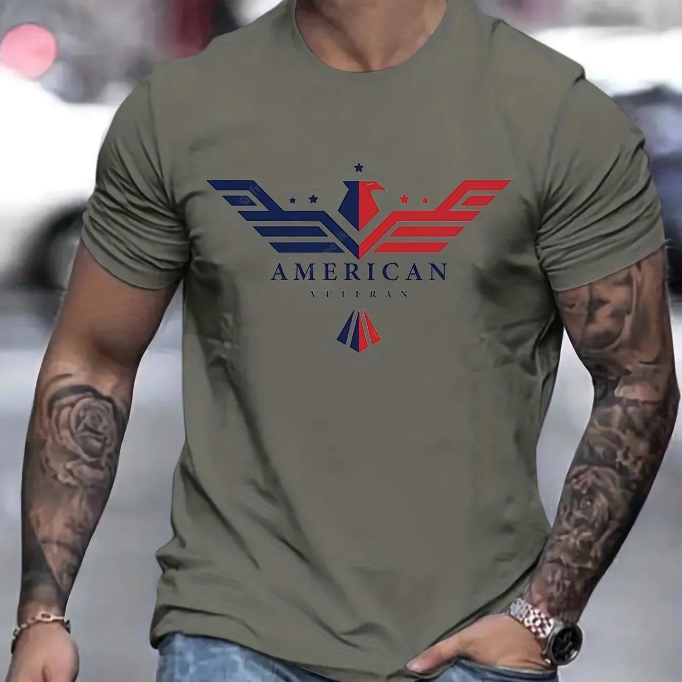 

Американская камуфляжная футболка для мужчин, топы с 3d принтом для ветеранов, футболки, солдатская футболка, модная мужская одежда большого размера с короткими рукавами 2XL