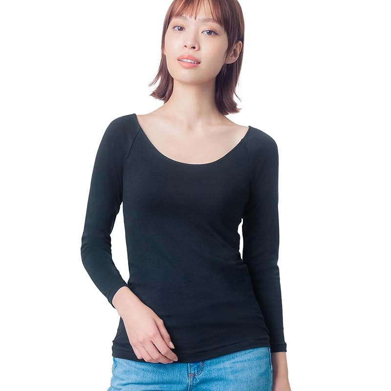 

[Wing/Wacoal] Warm innerwear organic cotton blend Soft and gentle to the touch [luxurious organic cotton] cotton blend Hirome Neck 8/4 sleeve long