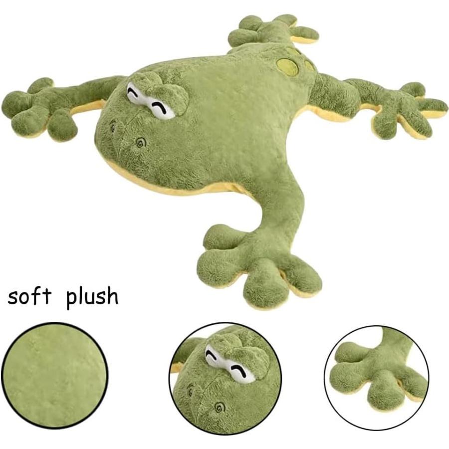 Großer Grüner Frosch Kuscheltier Plüschtier 23,6 Zoll Umarmungskissen Geschenk für Jungen Mädchen, ideal für den täglichen Gebrauch