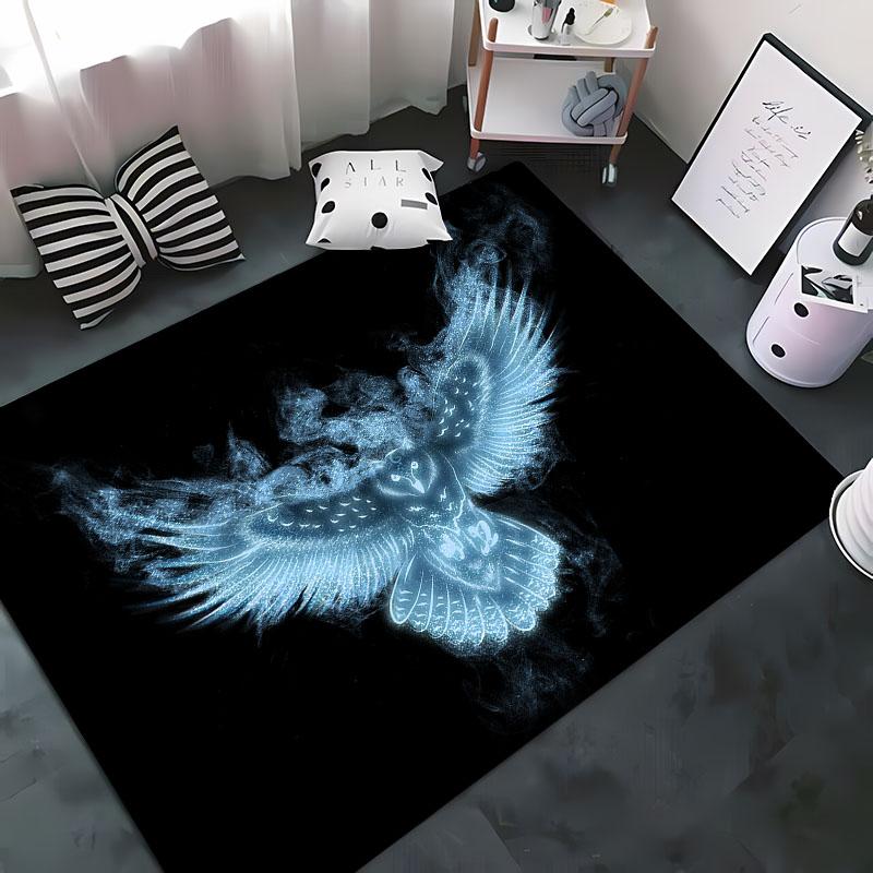 Cool Owl 3D Printing Carpet for Living Room Bedroom Hallway Alfombra Anti-slip Soft Area Rug Sofa Doormat Home Decoration Tapete