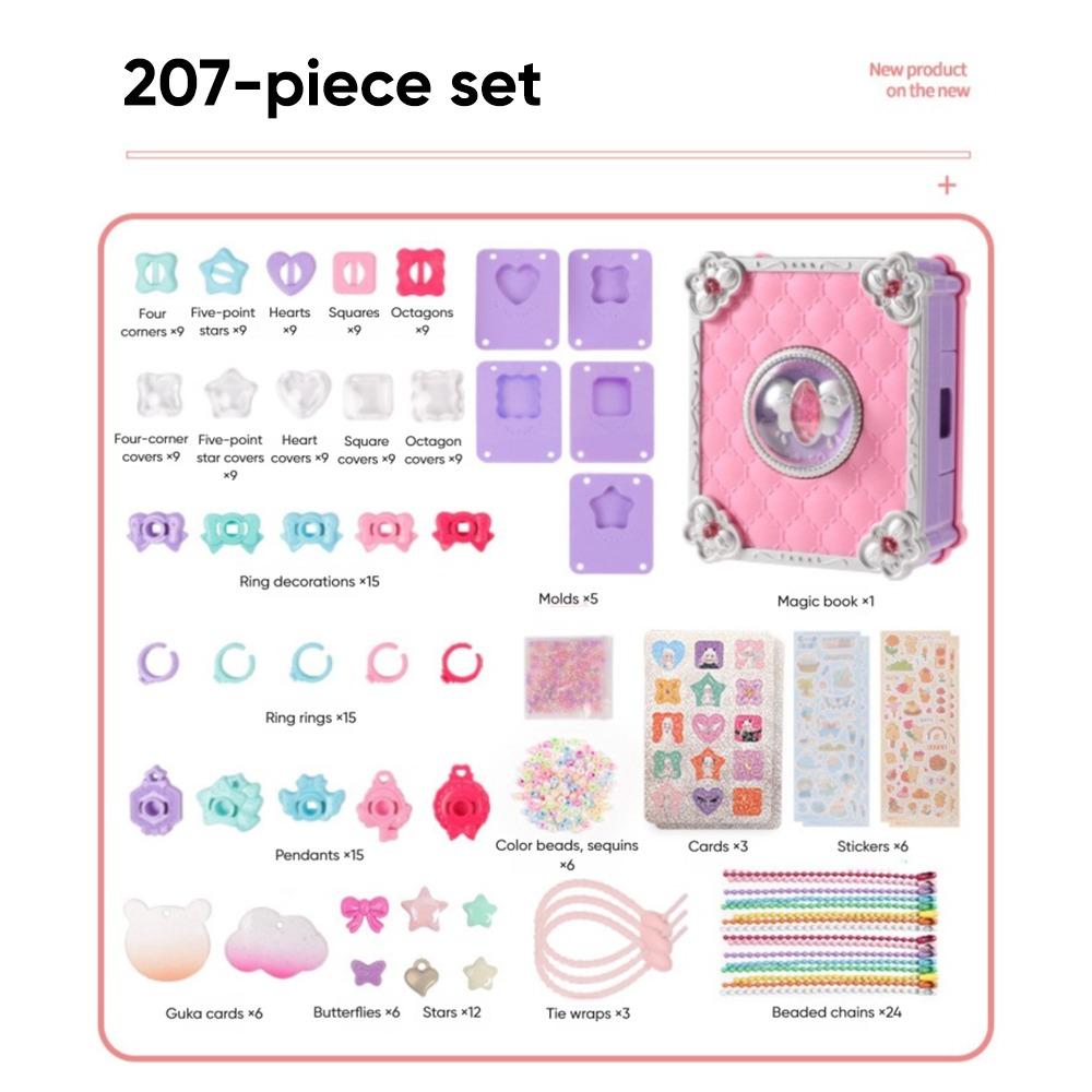 67/73/207PCS 3D Stickers Jewelry Making Kit Plastic Handmade Sticker Machine Versatile Toys Gift
