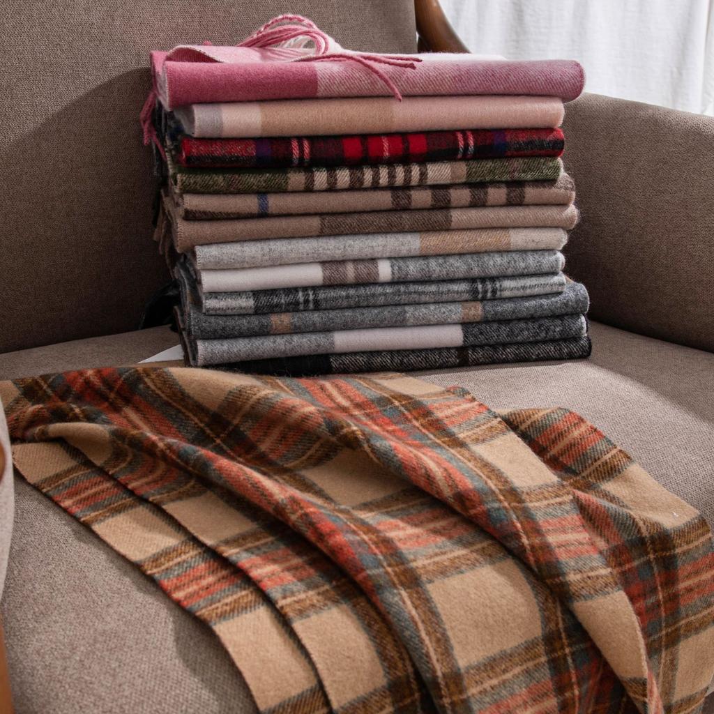 High end Atmosphere Scarf British Style Imitation Cashmere Scarf Winter Plaid Warm Tassel Scarf Versatile for Men and Women