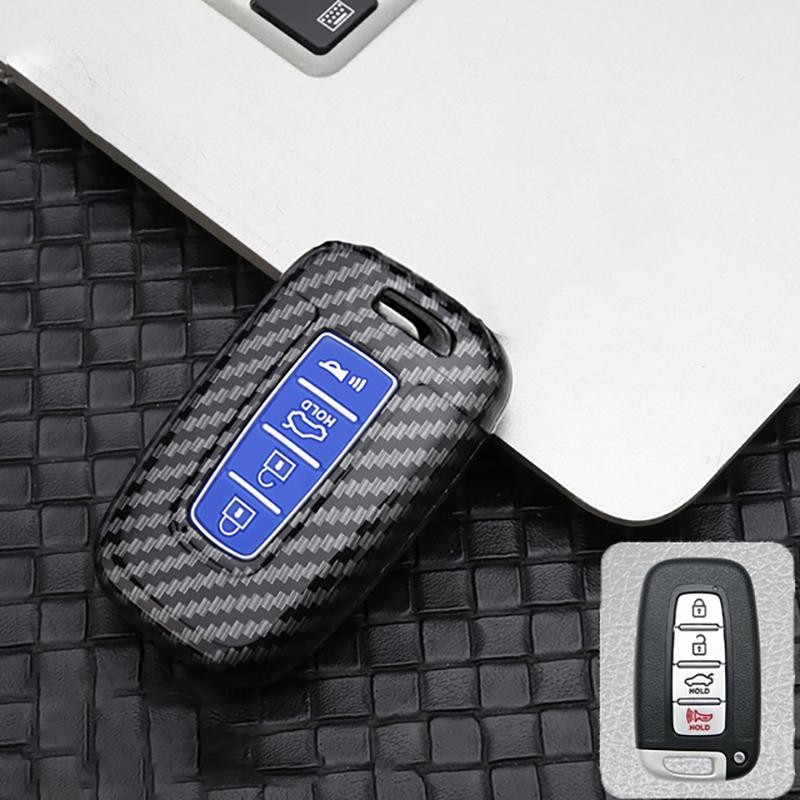 Carbon Auto Key Fob Cover Case Fit For Hyundai Azera Elantra Gt Equus Coupe Santa Fe Sonata Tucson Genesis Fit For Kia Optima Rio