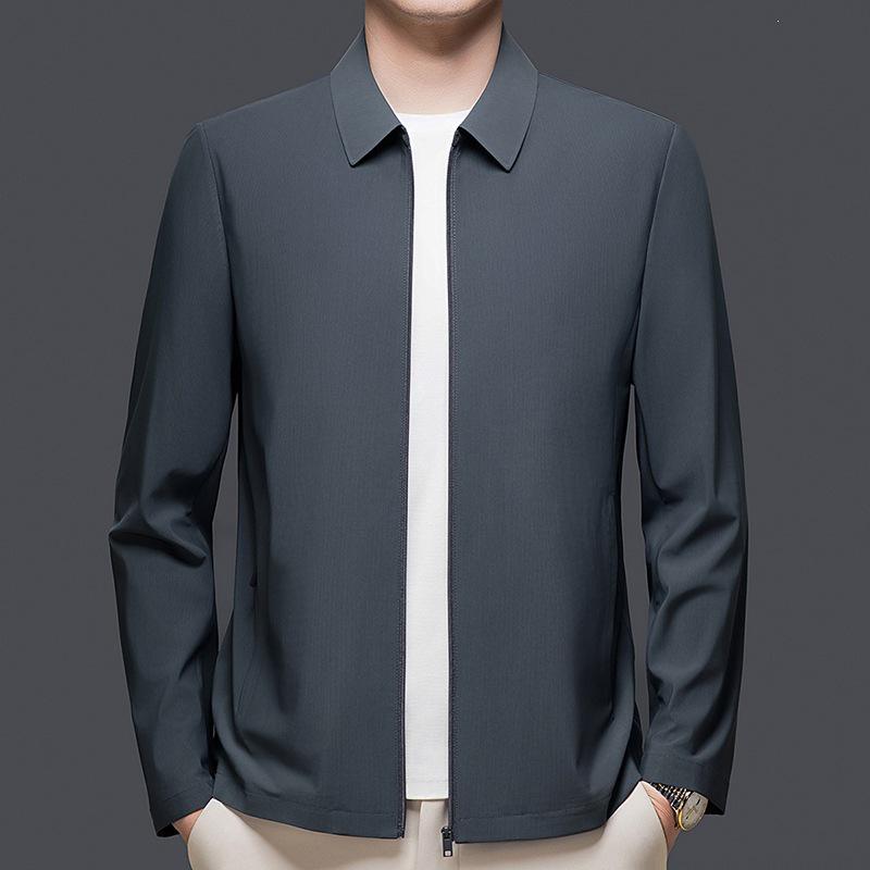Men's Ice Silk Lapel Jacket - Lightweight, Versatile, Trendy Spring/Summer Outdoor Sun Protection Top