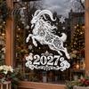 Reusable Static Cling Ornaments 2027 Goat Glass Sticker Removable PVC Window Clings for Russian New Year Decoration Electrostatic Adsorption Decals