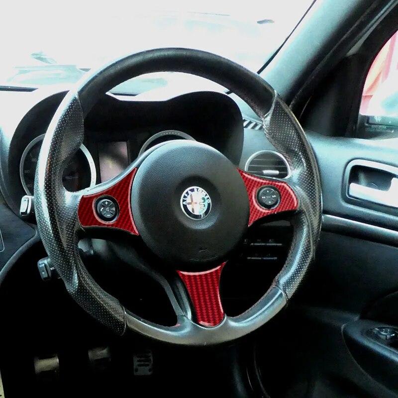 Lenkradverkleidung Dekoration Patch Kohlefaser Autoaufkleber für Alfa Romeo 2004-2011 Brera 159 Spider Innenausstattung