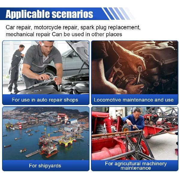 16 mm Magnetic Spark Plug Socket with 12 Inch Extension, 3/8'' Drive 12 Point Swivel Spark Plug Thin Wall Socket, Magnetic Spark Plug Wrench Removal