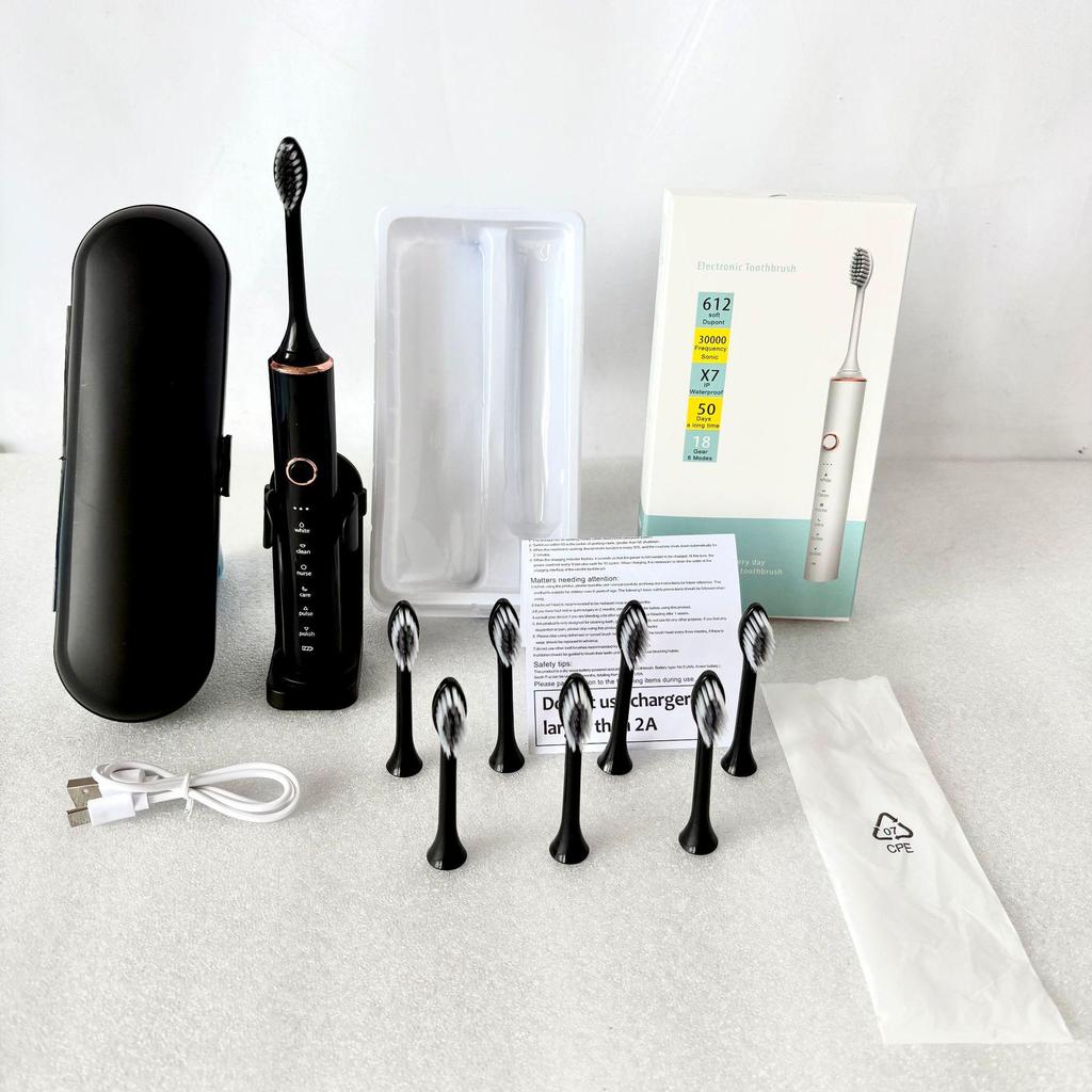 Sonic Couple Electric Toothbrush X-18: 6-Speed Soft Bristle Smart Brush for Adults