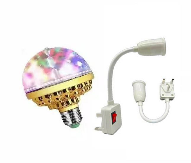 LED Rotating Magic Ball Light Bulb E27, Multi-Color Stage & KTV Light with Laser Flashing Effects.