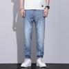 Weiha Tencel Jeans Men's Straight Pants Cool Trousers Elastic Loose Retro Casual Pants Fashion Daddy Pants Men's