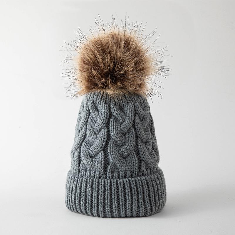 Autumn and Winter Thickened Pullover Hats Knitted Kids Unisex Hats