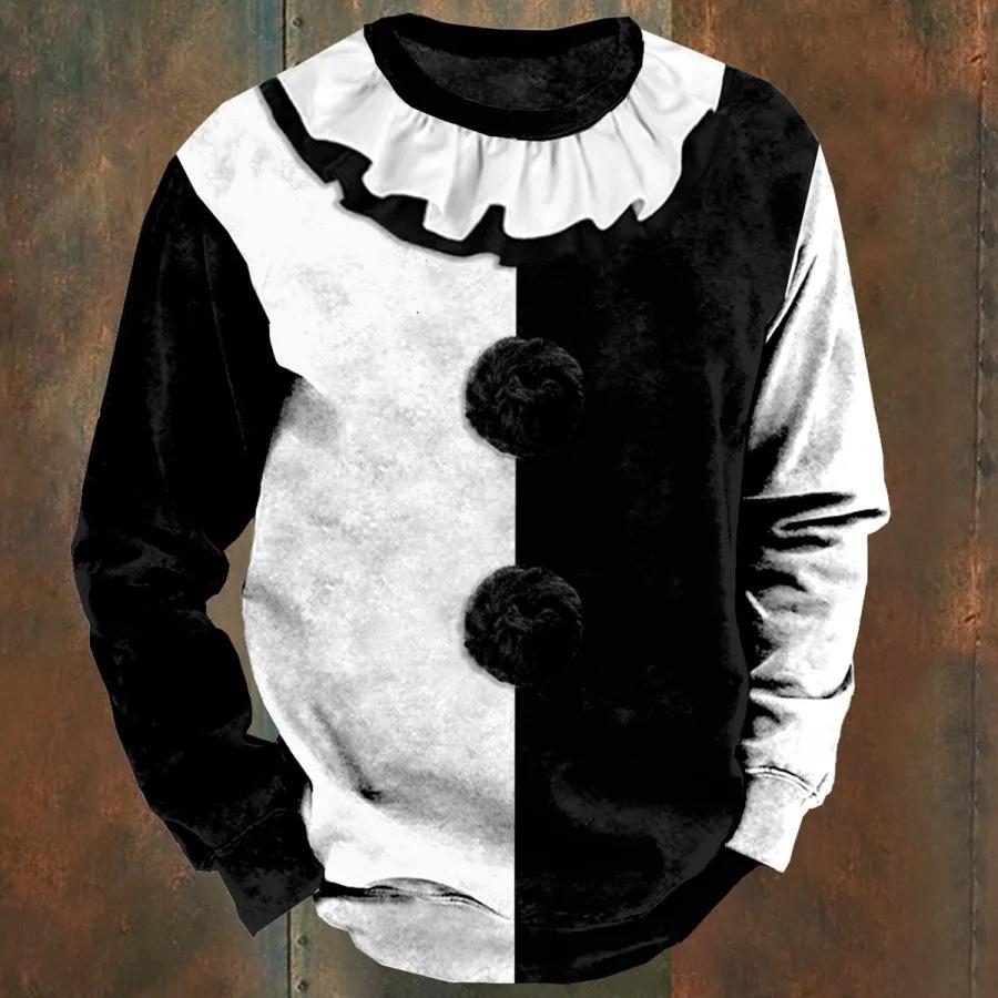 Halloween Spooky Pumpkin Pattern Long Sleeve T-Shirt, Perfect For Festive Wear