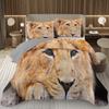 Lion Bedspread Twin King Safari Wild Aninal Coverlet Western Farmstyle Quilt Set Soft Luxury Reversible Grey Quilted Bedding Set