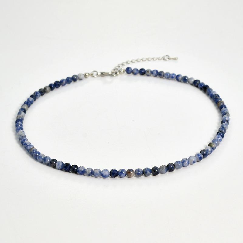 

Healing Crystal Beaded Necklace, Aquamarine Tourmaline Natural Stone, Colorful Gem Jewelry for Women