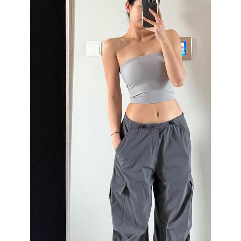 

Guangzhou Painted Clothing Co., Ltd. Fashion Shoulder Strap Tube Top Sexy Beauty Back Sports Intimates Women s Quick-Drying Fitness Rhino Grey (regular) M