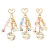 Cute Enamel Garland Keychain Women Girls Flowers Key Ring Pendants Handbag Decor Diy Handmade Jewelry Gifts