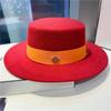 British Retro Style White Fashion Woolen Jazz Top Hat Women's Hat Trendy Brand French Celebrity Versatile Flat Top Hat