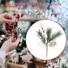 Christmas Artificial Berry Flower with Pinecones Fake Frost Branch DIY for Xmas Tree Wreath Floral Arrangement