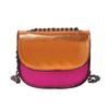 Women's K-G PU Mini Colorful Splicing Chain Bag Fashionable And Versatile Saddle Bag Single Shoulder Crossbody Bag