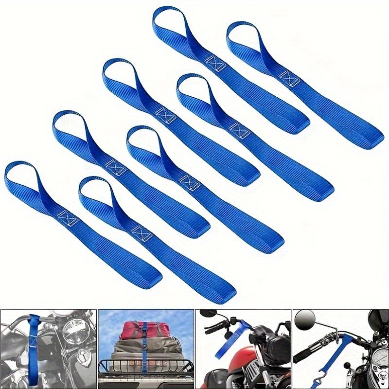 12pcs Blue Motorcycle Soft Loop Straps, Motorcycle Accessories | Secure Cargo Straps | Durable Transport Straps