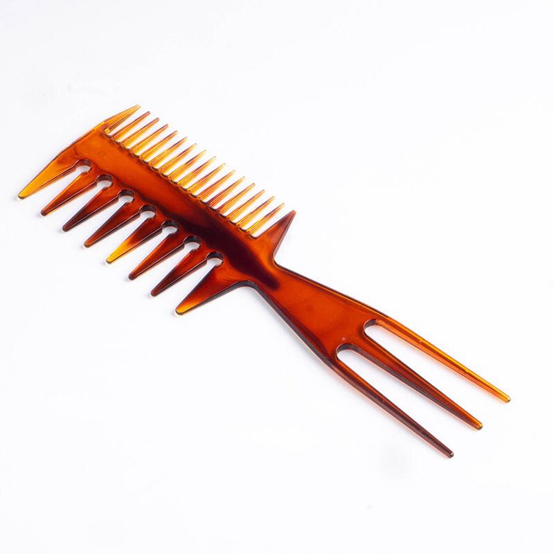 Men's Back Head Oil Head Styling Comb Hairstyle Styling and Maintenance Artifact Trident Comb Texture Comb Fluffy Pork Rib Comb