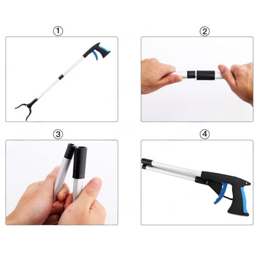 Housolution Magic Reacher Tongs, Foldable, Versatile, Powerful, Long Handle, Lightweight, Labor-Saving, Durable, Long, Aluminum Alloy, ABS Material, F