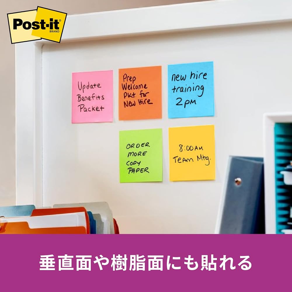 3M Post-it Notes Strong Adhesive Thin Neon Colors 75×25mm 90 Sheets Pads