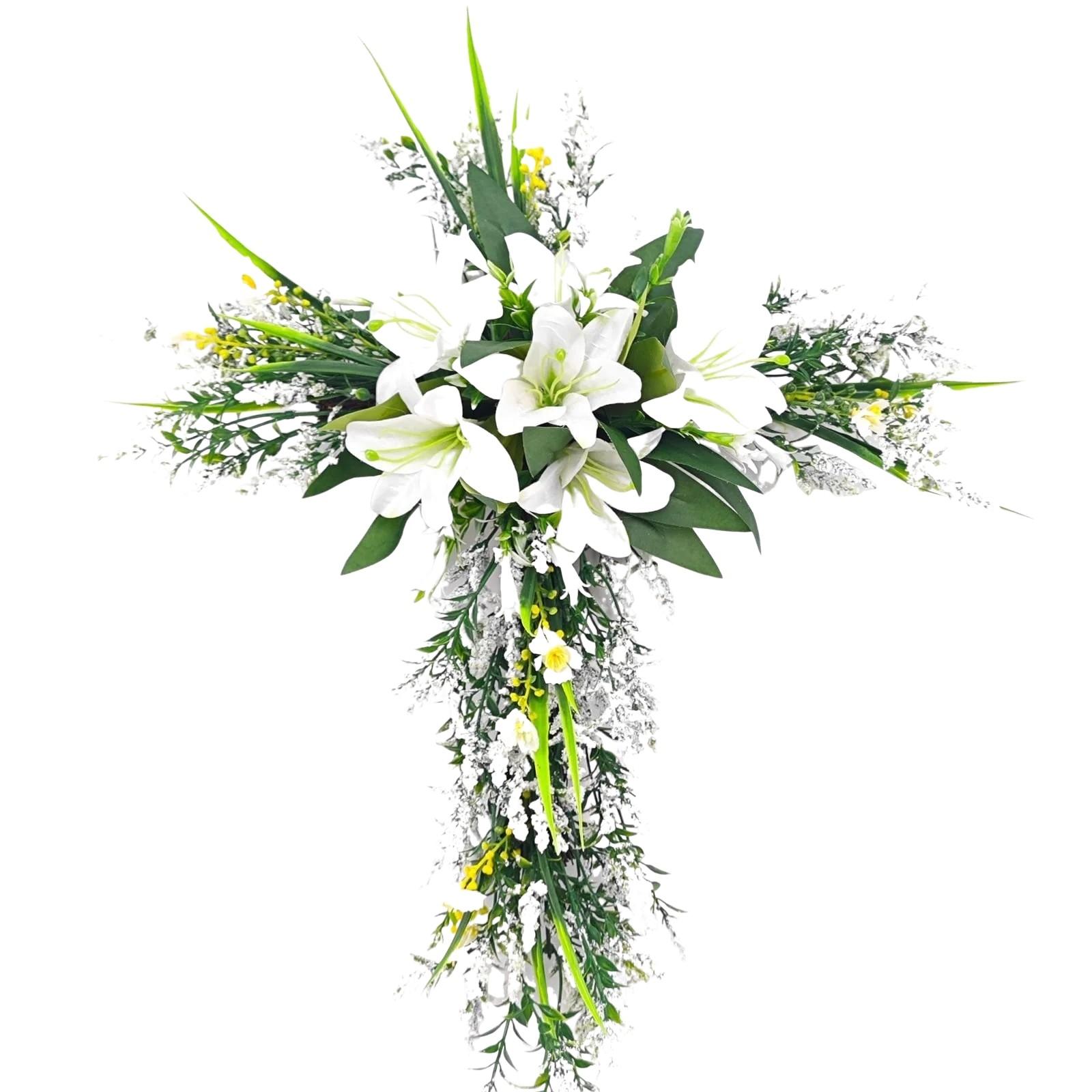 

Easter Wreath Cross Simulation Wreath Door Hanging Decoration