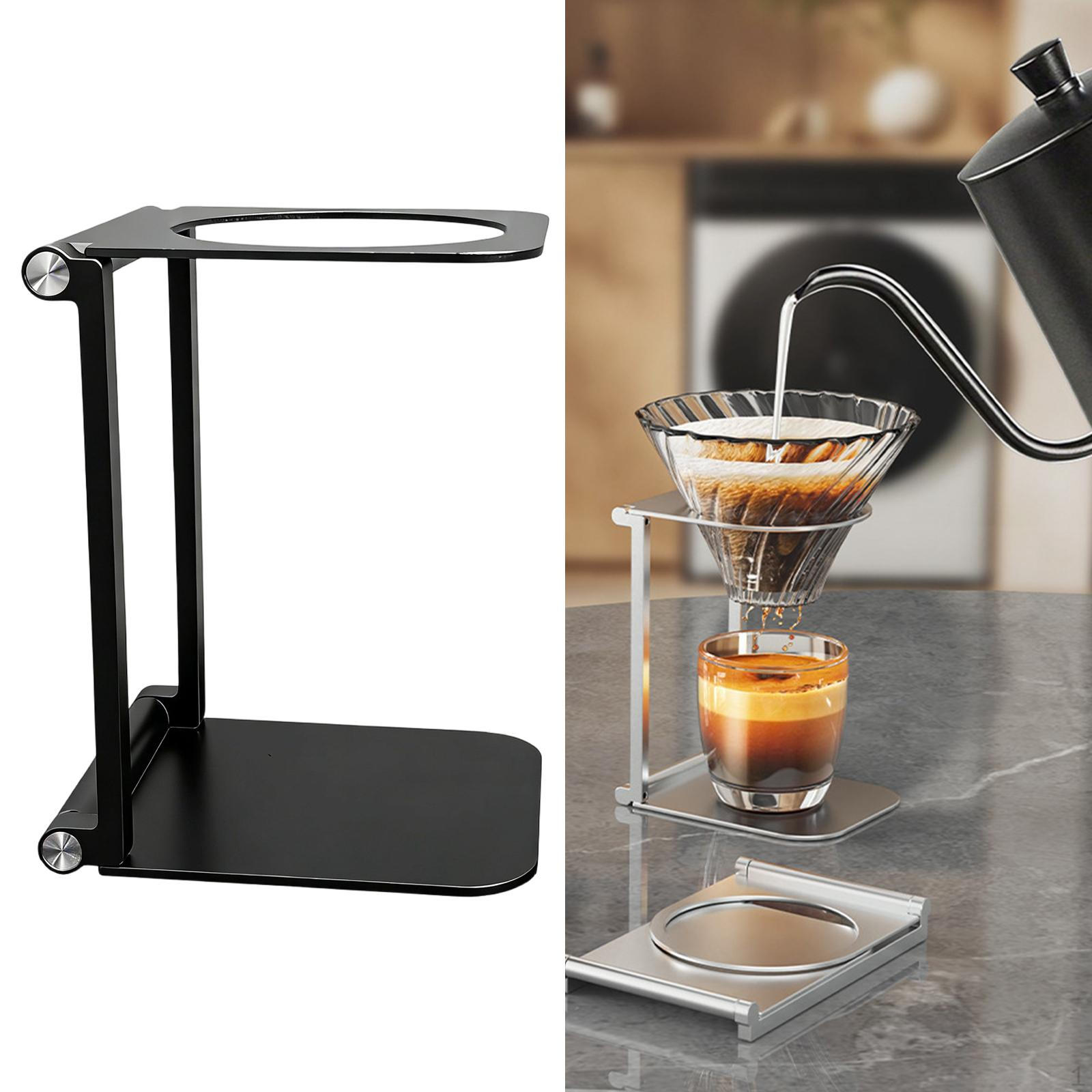 

Pour over Coffee Dripper Stand Aluminum Alloy Foldable Sturdy Durability Machine Bracket for