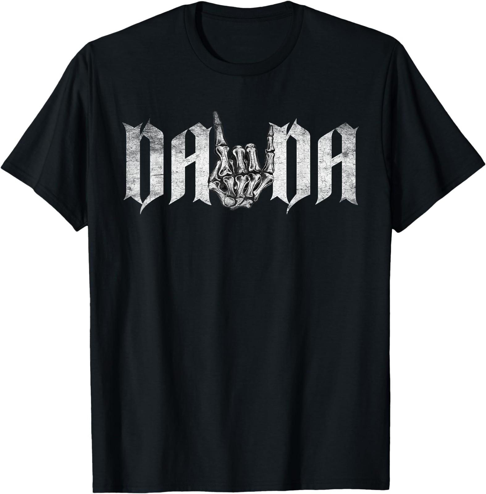 Dada Rock On Skeleton Hand Rock & Roll Music Dad Fathers Day T-Shirt XXL