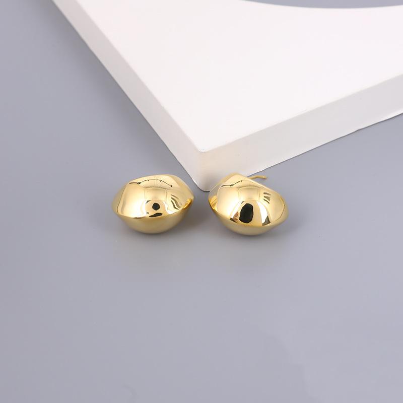 

Серьги-гвоздики Golden Ball Semicircle Thick C-образной формы с полыми вставками Minimalist Irregular Sphere, модные серьги золотой