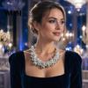 Statement Faux Pearl Choker 1 Set Chunky Jewelry, Beaded And Large Necklace Earrings, Metallic for Women Dinner Parties Wedding Elegant Jewelry
